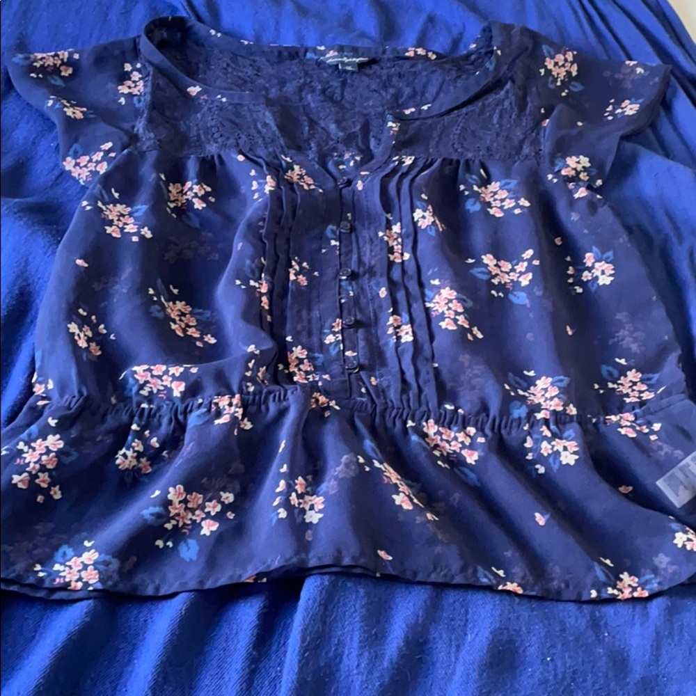 Sheer flowered print top